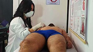 Ereção Bem Dura Na Frente Da Enfermeira