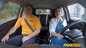 Fake Driving School Features Spanish Babe Apra Shay in Fast Hard Public Car Action.