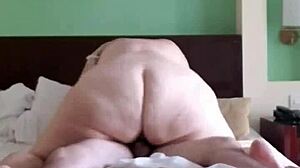 BBW rides cock with big ass blowjob
