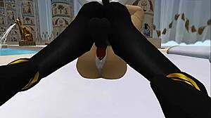 Lady Bastet of Egypt Commands Her Servant Girl in Cartoon Play