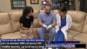 Dr. Tampa Boldly Examines Nicole Luvas' Small Tits in Latex Gloves