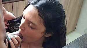 Latina stepsister delivers mind-blowing oral on massive black rod