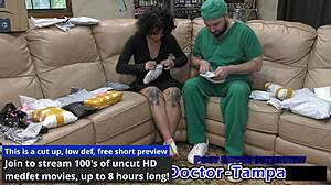 Dr. Tampa Boldly Examines Nicole Luvas' Small Tits in Latex Gloves