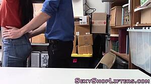 Caught! Spanish teen 18+ thief gets slammed over desk hard