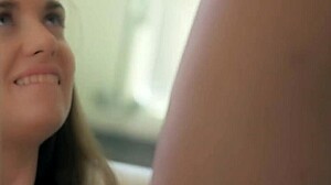 Petite lesbians kiss and lick wet pussies passionately.