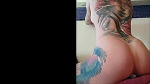 gorgeous redhead fucks big dildo until she cums with big clit