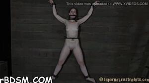 taming lusty gagged playgirl with choking and bondage