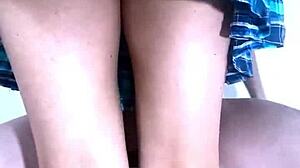 Sexy Schoolgirl Rides Big Cock Deep