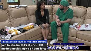 Dr. Tampa Boldly Examines Nicole Luvas' Small Tits in Latex Gloves