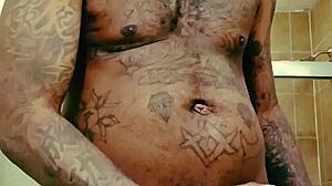 did his big black cock grow in prison? young bodybuilder masturbates with monster cock