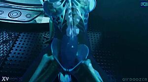 Slime tifa plays with dildo in hentai fantasy!