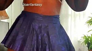 Joanfantasy shows her micro kini with buttplug