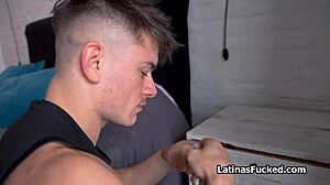 Lucky Panty Sniffer Gets Rough Titty Fucking From Redhead Latina With Monster Cock