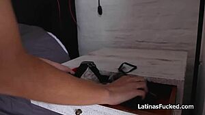 Lucky Panty Sniffer Gets Rough Titty Fucking From Redhead Latina With Monster Cock