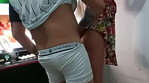 Amateur Uses Sex Toy on All Fours.