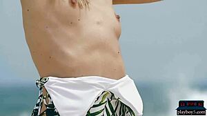 Italian Petite MILF Francy Torino Strips Outdoors