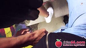 i picked up blonde milf sophie logan and fucked her on the stairs in public hard.