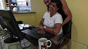 nicoly mattos couldn’t resist, gave up her ass on reception couch!