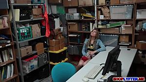 The lp officer and the sexy babe are pounding hard in the office at work