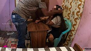 Indian student fucked a milf teacher on the table horny teacher facefucked by her student