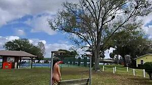 compilation of people walking naked while hiking outdoors