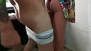 Amateur Uses Sex Toy on All Fours.