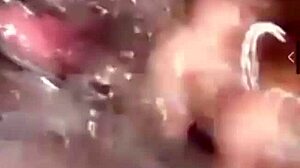 Jennifer Squirting Hard While Sucking Off a Sexy Black Stud in Action