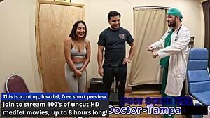 Dr. Tampa performs Mias 1st gyno exam with humiliation, spreading, and anal fingering backstage.