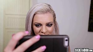 that perverted teen with big tits sucked a guy's huge cock