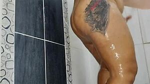 Chubby girl fingers herself in bathroom to a wet finish