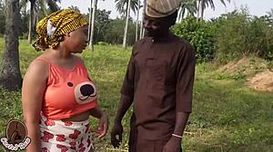 Farmer Adigun pounds wife’s puffy pussy in outdoor ranch setting