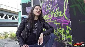 This German scout is casting Kristina Grace for DP anal sex, she's a dirty MILF cougar with small tits and skinny body.