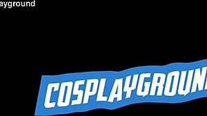 Jade kush in chun li costume teased by two big cocks on the street