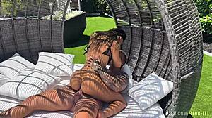 Filoufitt and Essie Gotback, can you handle this rough public fucking and huge cumshot?