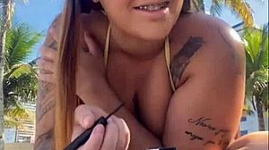 Big Pussy Flashing On Beach
