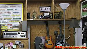 Bigtitted Pawnshop Amateur in Spex Fucks Guy Hidden Cam