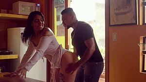 watch the cuckold get excited as the realtor fucks the trans with bbc