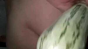 That Slut Loves Wrecking Her Big Ass With Huge Zucchini