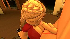 Roblox girl sucks small cock of royal boyfriend