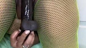 59 year old mature takes thick chocolate dildo