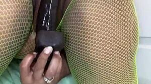 59 year old mature takes thick chocolate dildo