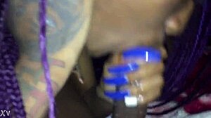 Good late night sloppy blowjob on big black cock