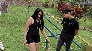 Risky Outdoor Sex With Horny Stepsister's Big Ass And Monster Cock!