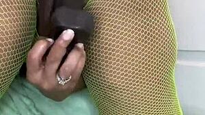 59 year old mature takes thick chocolate dildo