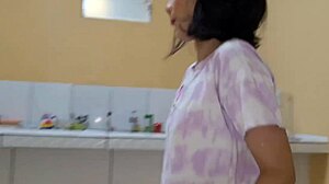 Step-brother catches her masturbating to porn