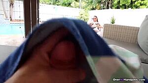 she milked me poolside with cute milf handjob