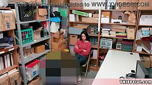 petite half black shoplifter teen 18+ caught and gets her tiny 18+ interracial pussy fucked by the mall cop