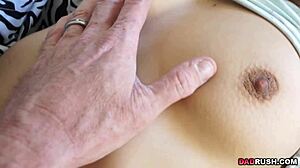 Latina with natural tits moans loudly