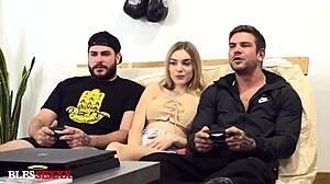 Watch this foursome with the milf landlady? Big tits and teens involved!