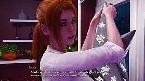 Being a dik 218 - brunette college girl shoves my head into her ass while she puts the star on the tree